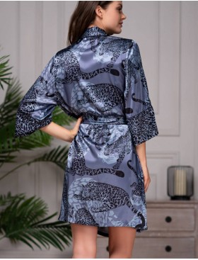 Шелковый халат-кимоно Mia-Amore AMAZONKA 8663 дельфин, Цвет: дельфин, Размеры: L/XL, изображение 2