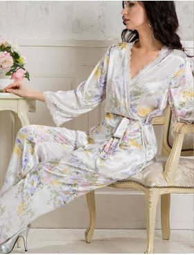 Комплект шелковый Mia-Amore LILIANNA 5995, Цвет: молочный, Размеры: L