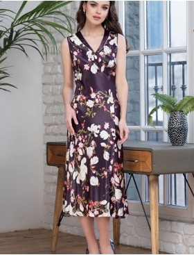 Шелковая сорочка длинная Mia-Amore MAGNOLIA 3528, Цвет: бордовый, Размеры: 3XL, изображение 5