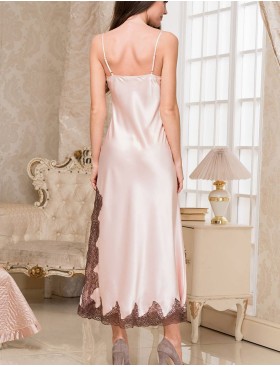 Сорочка шелковая длинная Mia-Amore MARILIN 3104 пудра, Цвет: пудра, Размеры: S, изображение 2