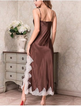 Сорочка шелковая длинная Mia-Amore MARILIN 3108 шоколадный, Цвет: шоколадный, Размеры: S, изображение 2