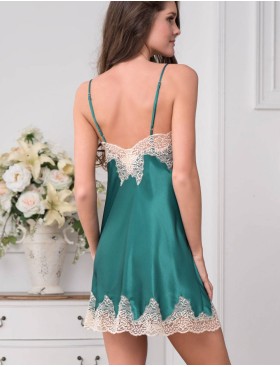 Сорочка шелковая Mia-Amore MARILIN DELUXE 3440 изумрудный, Цвет: изумрудный, Размеры: S, изображение 2