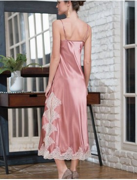 Сорочка шелковая длинная Mia-Amore MARILIN DELUXE 3444 чайная роза, Цвет: чайная роза, Размеры: 2XL, изображение 2