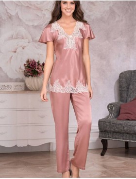 Шелковый комплект с брюками Mia-Amore MARILIN DELUXE 3446 чайная роза, Цвет: чайная роза, Размеры: S