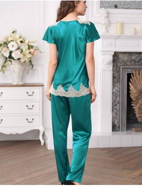 Шелковый комплект с брюками Mia-Amore MARILIN DELUXE 3446 изумрудный, Цвет: изумрудный, Размеры: S, изображение 2