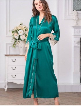 Длинный шелковый халат Mia-Amore MARILIN DELUXE 3449 изумрудный, Цвет: изумрудный, Размеры: L/XL