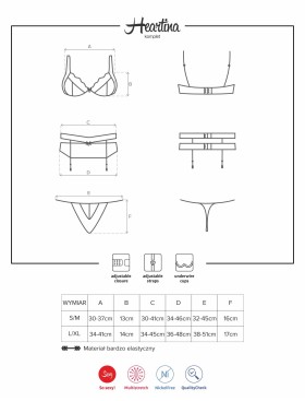 Комплект с поясом Obsessive HEARTINA SET черный, Цвет: черный, Размеры: S/M, изображение 5