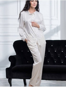 Комплект атласный Mia-Amore AFRODITA 2166 белый, Цвет: белый, Размеры: S