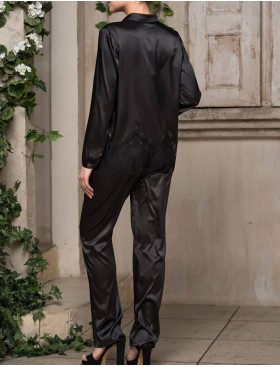 Комплект атласный Mia-Amore AFRODITA 2166 черный, Цвет: черный, Размеры: L, изображение 2