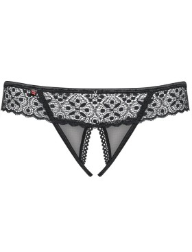 Сексуальные трусики Obsessive SHIBU CROTHLESS THONG, Цвет: черный, Размеры: L/XL, изображение 3
