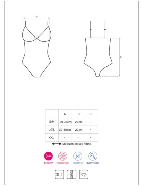 Сексуальное боди Obsessive SHIBU CROTHLESS BODY, Цвет: черный, Размеры: S/M, изображение 5