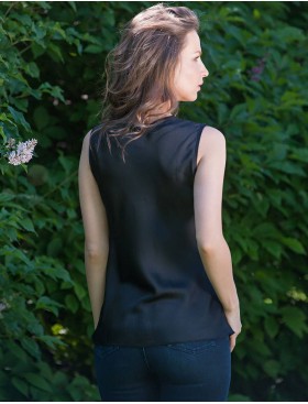 Топ атласный без рукавов Mia-Amore MILAN 8321 черный, Цвет: черный, Размеры: S, изображение 2