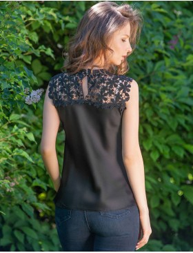 Атласный топ с кружевом Mia-Amore MILAN 8325 черный, Цвет: черный, Размеры: S, изображение 2