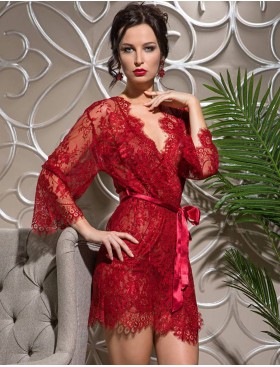 Кружевной пеньюар Mia-Amore CHANELL 2023 бордовый, Цвет: бордовый, Размеры: XS