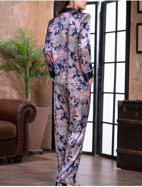 Комплект шелковый Mia-Amore ETRO 3506, Цвет: темно-синий, Размеры: 3XL, изображение 3