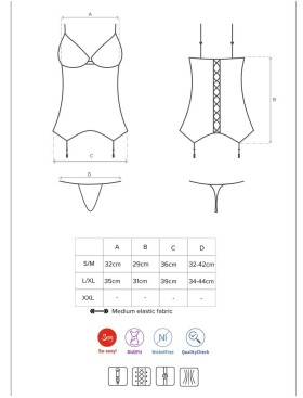 Тедди черный Ailay Obsessive, S/M 05992 - Obsessive - Эротические боди - Купить