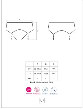 Эротический пояс для чулок Obsessive DARKIE BELT, Цвет: черный, Размеры: S/M, изображение 6