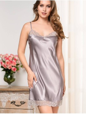 Шелковая сорочка Mia-Amore GRACIA 3581, Цвет: серый, Размеры: 2XL