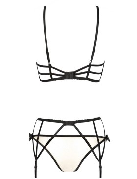 Сексуальный комплект с поясом Beauty Night SAVANNAH SET, Цвет: черный/бежевый, Размеры: L/XL, изображение 5