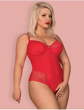 Эротическое боди Obsessive JOLIEROSE CROTCHLESS, Цвет: красный, Размеры: S/M, изображение 2