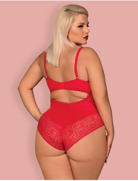 Эротическое боди Obsessive JOLIEROSE CROTCHLESS, Цвет: красный, Размеры: S/M, изображение 3