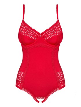 Эротическое боди Obsessive JOLIEROSE CROTCHLESS, Цвет: красный, Размеры: S/M, изображение 5