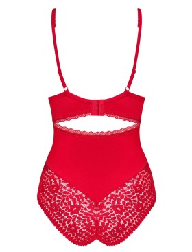 Эротическое боди Obsessive JOLIEROSE CROTCHLESS, Цвет: красный, Размеры: S/M, изображение 6