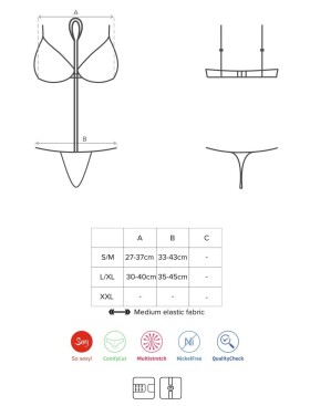 Сексуальное боди Obsessive AILAY BODY, Цвет: черный, Размеры: L/XL, изображение 5