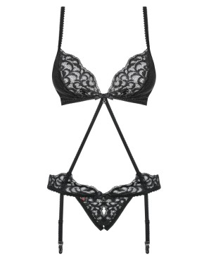 Эротическое боди Obsessive LALUNA CROTCHLESS, Цвет: черный, Размеры: S/M, изображение 5