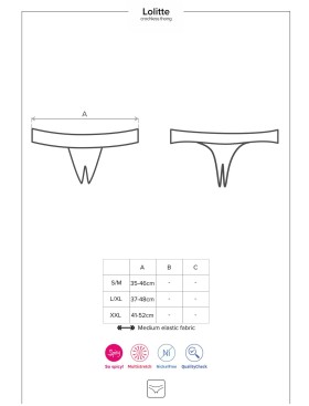 Эротические трусики  Obsessive LETICA CROTCHLESS THONG, Цвет: черный, Размеры: S/M, изображение 5
