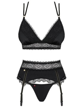 Эротический комплект с поясом Obsessive LOLITTE SET, Цвет: черный, Размеры: S/M, изображение 3