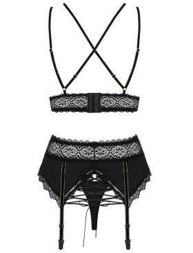Эротический комплект с поясом Obsessive LOLITTE SET, Цвет: черный, Размеры: S/M, изображение 4