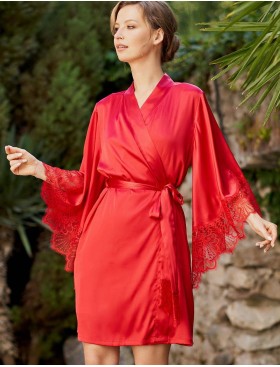 Халат-кимоно Mia-Amore AFRODITA 2163 красный, Цвет: красный, Размеры: 2XL/3XL, изображение 3