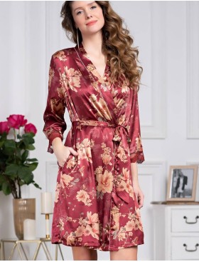 Шелковый халат-кимоно Mia-Amore BURGUNDIA 3623, Цвет: бургундия, Размеры: 2XL/3XL, изображение 4