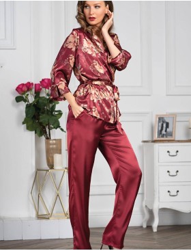 Шелковый комплект-тройка Mia-Amore BURGUNDIA 3626, Цвет: бургундия, Размеры: M