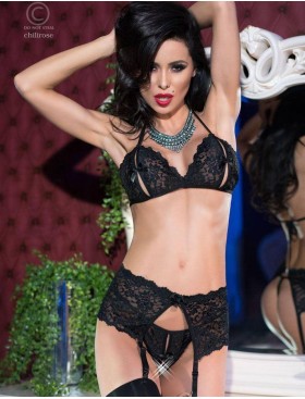 Сексуальный комплект с поясом Chilirose 4220, Цвет: черный, Размеры: S, изображение 3