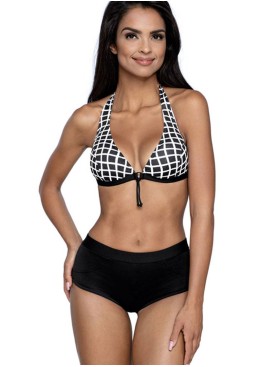 Купальник-халтер Lorin L1095/0, Цвет: черно-белый, Размеры: 70D, изображение 3