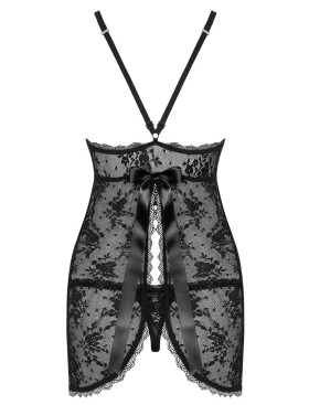 Бэби-долл с трусиками Obsessive BEHINDY BABYDOLL, Цвет: черный, Размеры: S/M, изображение 4