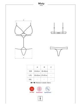 Эротическое боди Obsessive MIXTY TEDDY, Цвет: черный, Размеры: S/M, изображение 5