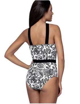 Слитный купальник Lorin L4321/0, Цвет: черно-белый, Размеры: S, изображение 3