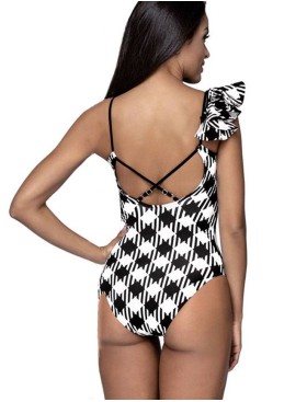 Слитный купальник Lorin L4361/0, Цвет: черно-белый, Размеры: S, изображение 2