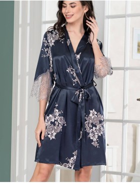 Халат-кимоно шелковый Mia-Amore ALEXANDRIA 3573, Цвет: темно-синий, Размеры: XS