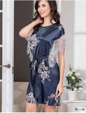 Туника шелковая Mia-Amore ALEXANDRIA 3574, Цвет: темно-синий, Размеры: S/M