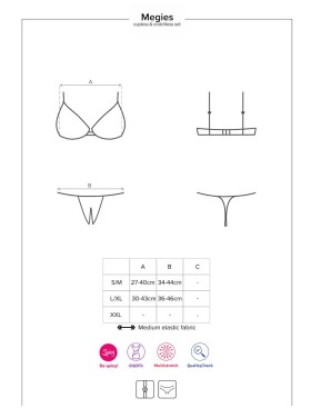 Эротический комплект Obsessive MEGIES SET CROTCHLESS, Цвет: чёрно/красный, Размеры: L/XL, изображение 5