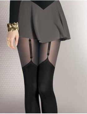 Колготки с имитацией чулок Gabriella 260 VALERY 40 den чёрный, Цвет: чёрный, Размеры: 2, изображение 2