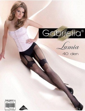 Колготки с имитацией чулок Gabriella 262 LUMIA чёрный, Цвет: чёрный, Размеры: 2
