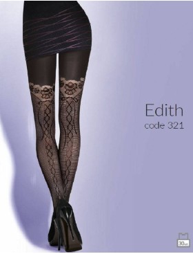 Фантазийные колготки Gabriella 321 EDITH 50 den чёрный, Цвет: чёрный, Размеры: 2