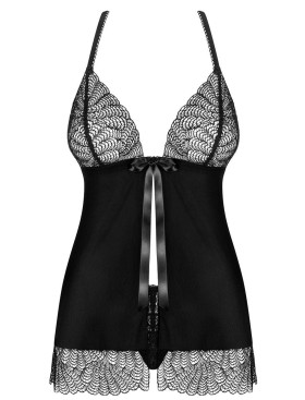 Бэби-долл с трусиками Obsessive CHICCANTA BABYDOLL, Цвет: черный, Размеры: S/M, изображение 3