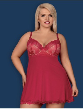 Бэби-долл с трусиками Obsessive ROSALYNE BABYDOLL, Цвет: красный, Размеры: S/M, изображение 3