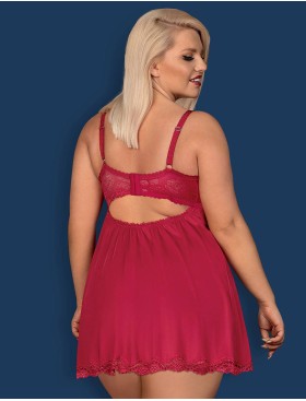 Бэби-долл с трусиками Obsessive ROSALYNE BABYDOLL, Цвет: красный, Размеры: S/M, изображение 4